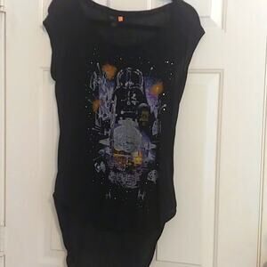 Star Wars Darth Vader T-Shirt Sheer Lightweight Hi Lo Top Small